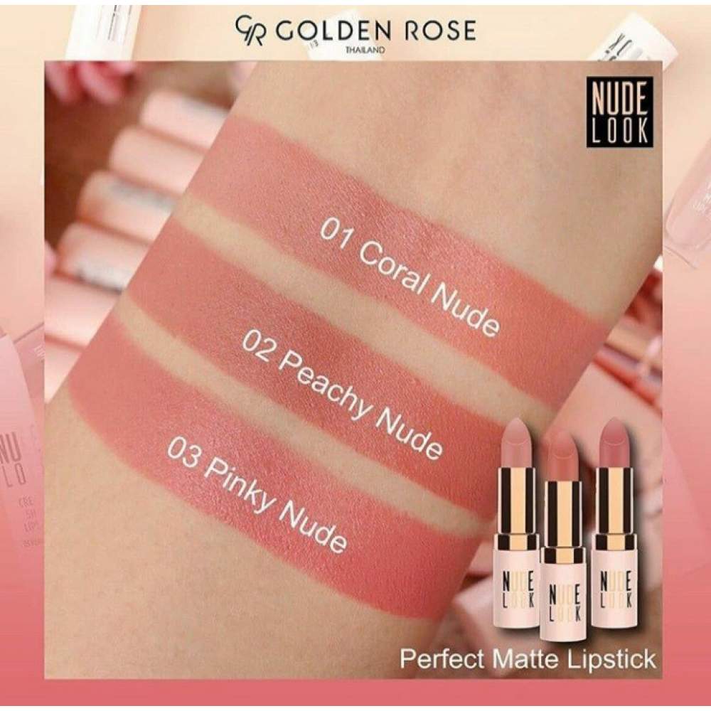 Нюдовая матова помада для губ Golden Rose Nude Look Perfect Matte Lipstick