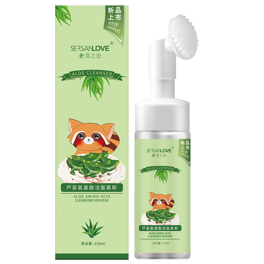 Пінка зі щіточкою Алое Aloe Sersanlove Hydraiting Amino Acid Cleansing Mousse