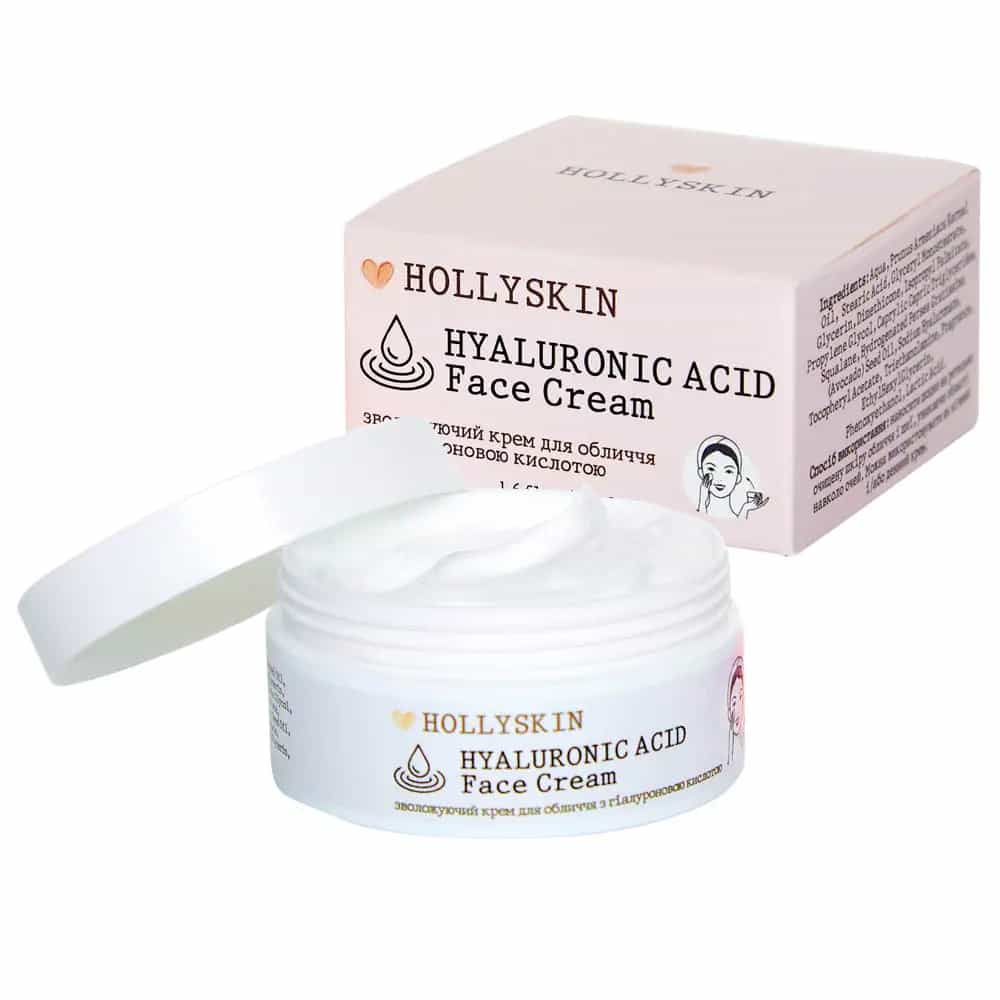 Зволожувальний крем для обличчя з гіалуроновою кислотою Hollyskin Hyaluronic Acid Face Cream