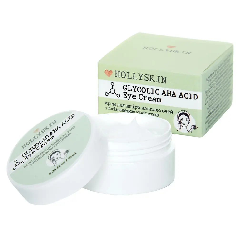 Крем для шкіри навколо очей з гліколевою кислотою Hollyskin Glycolic AHA Acid Eye Cream    10 ml