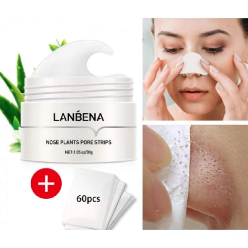 Маска для обличчя проти чорних цяток Lanbena Nose Plants Pore Strips, 30 г