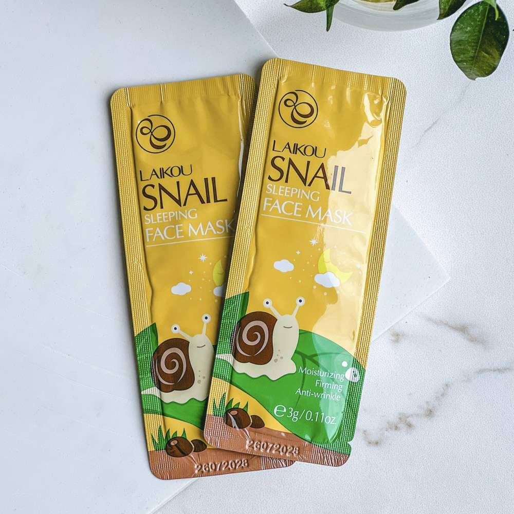 Нічна маска з екстрактом равлика Laikou Snail Sleeping Face Mask, 3 г