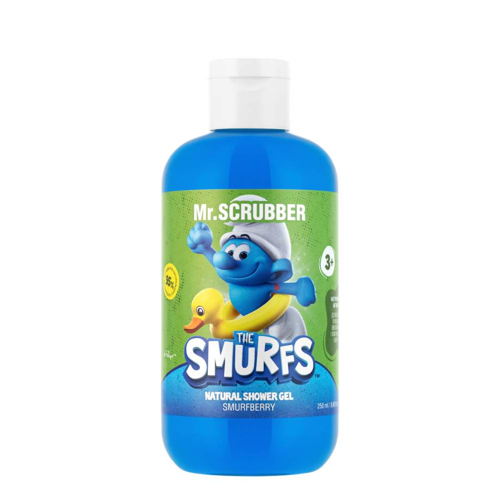 Натуральний дитячий гель для душу The Smurfs Smurfberry Mr.Scrubber 250 мл  !!!РРЦ 250 грн Натуральний дитячий гель для душу The S