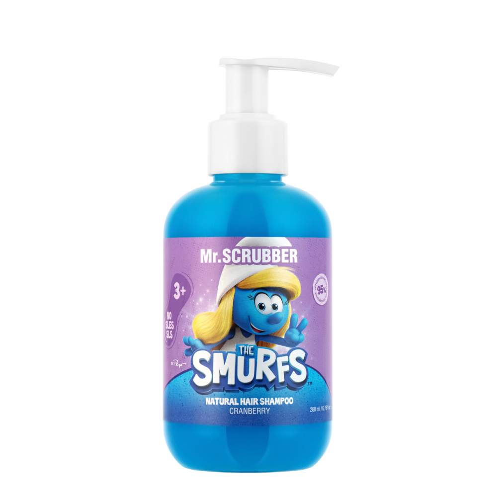 Натуральний дитячий шампунь для волосся The Smurfs із ароматом журавлини Mr.Scrubber