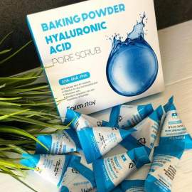 Скраб для особи з содою і гіалуронової кислотою FarmStay Hyaluronic Acid Baking Powder Pore Scrub