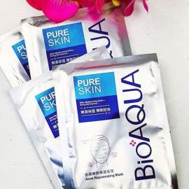 Тканинна маска для обличчя очищаюча Анти Акне BIOAQUA Pure Skin (1шт) Маска для проблемної жирної шкіри обличчя