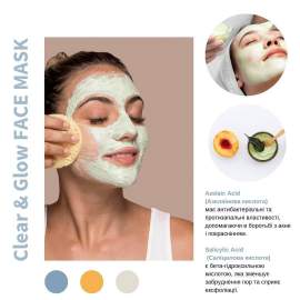 Відновлююча маска-антистрес для обличчя MODAY Clear & Glow FACE MASK на основі цинку та азелаїнової кислоти 50 мл