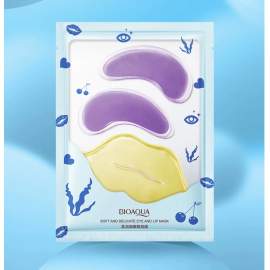 Набір гідрогелевих патчів для шкіри навколо очей та губ, Bioaqua Moisturizing Eye and Lip Mask, 6+8 г