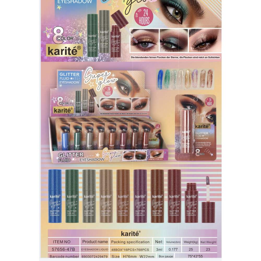 Глітерні тіні для очей Karite Glitter Fluide Eyeshadow