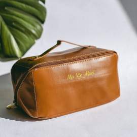 Косметичка з повним доступом з екошкіри Ma Vie Mari 23,5*13*13 см Коричнева