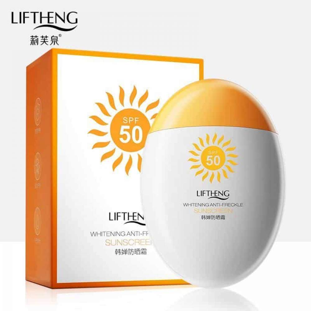 Сонцезахисний крем для обличчя та тіла liftheng whitening anti-freckle spf50, 40 г