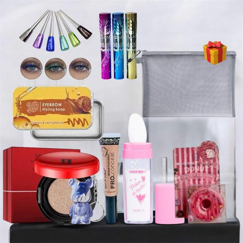 Набір декоративної косметики 9в1 для підлітків та косметичка-сітка у подарунок